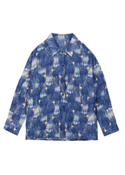 Hong Kong Style Starry Sky Oil Painting Tie Dye Shirt Men's Long Sleeved