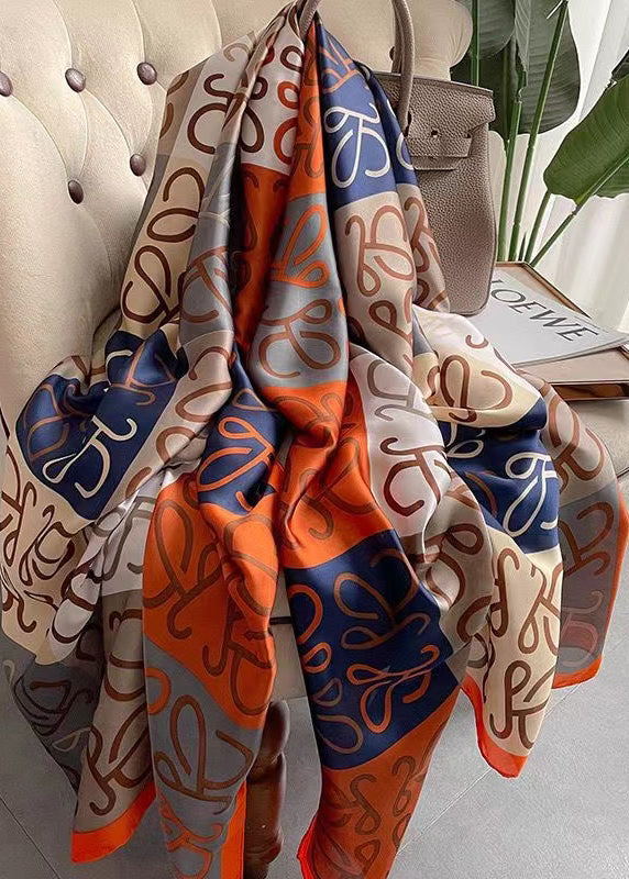 Italian Colorblock Print Women Silk Scarf