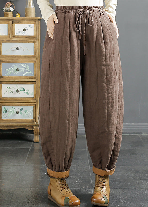 Italian Mulberry Oversized Warm Fine Cotton Filled Pants Winter