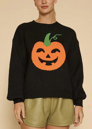 Jacquard Pumpkin Cozy Patchwork Knit Sweaters Fall