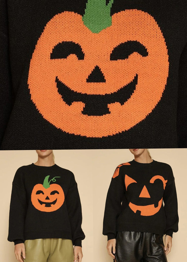 Jacquard Pumpkin Cozy Patchwork Knit Sweaters Fall