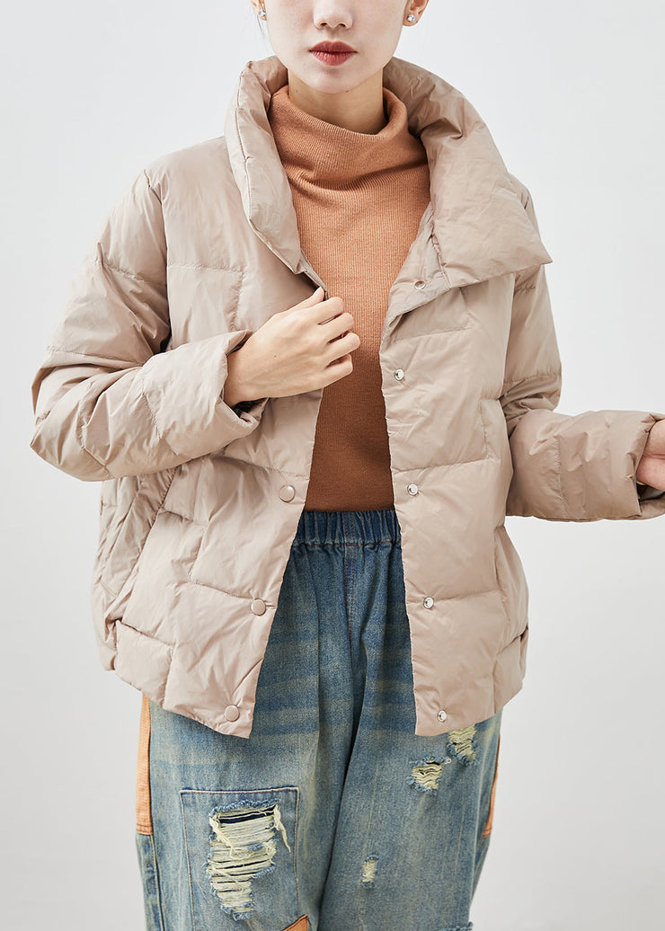 Khaki Duck Down Puffers Jackets Oversized Thick Winter