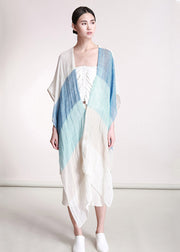 Light Blue V Neck Asymmetrical Cardigan Summer