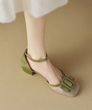 Light Purple Elegant Splicing Hollow Out Chunky Heel Sandals