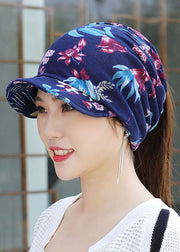 Loose Coffee Print Knitted Cotton Thread Bonnie Hat