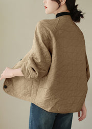 Loose Khaki Button Pockets Thick Coats Long Sleeve