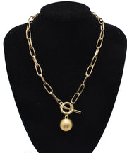 Loose Silk Metal Ball Pendant Necklace