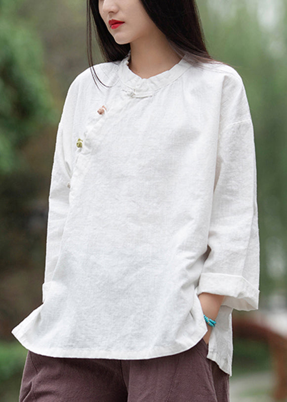 Loose Yellow Button Low High Design Linen Shirt Long Sleeve