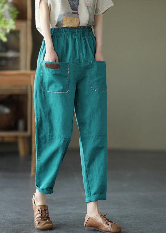 Loose Yellow Loose Casual Summer Pockets Pants - SooLinen