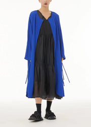 Modern Black Oversized Side Open Tassel Chiffon Cardigan Spring