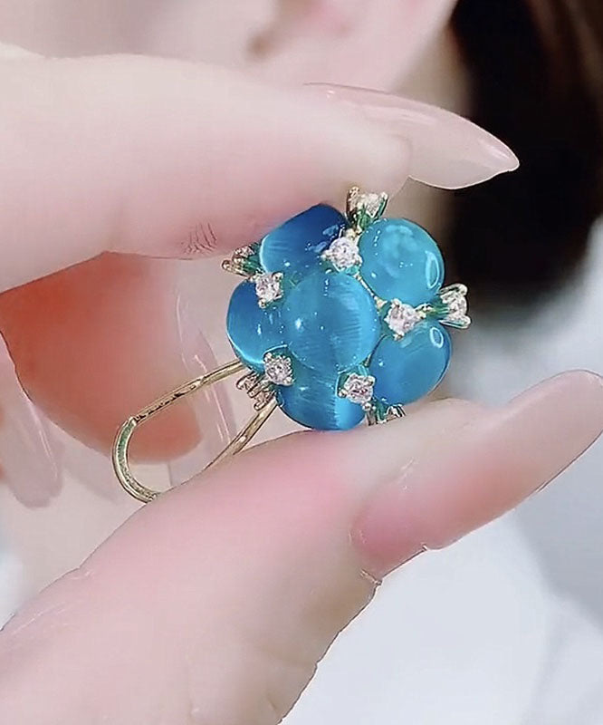 Modern Blue Overgild Zircon Cat&