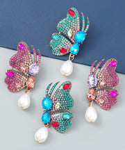 Modern Butterfly Zircon Metal Original Design Drop Earrings