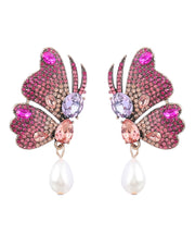 Modern Butterfly Zircon Metal Original Design Drop Earrings