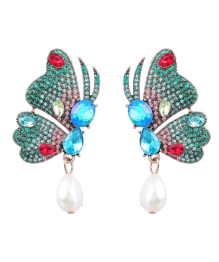 Modern Butterfly Zircon Metal Original Design Drop Earrings