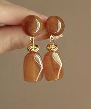 Modern Coffee Acrylic Alloy Resin Drop Earrings