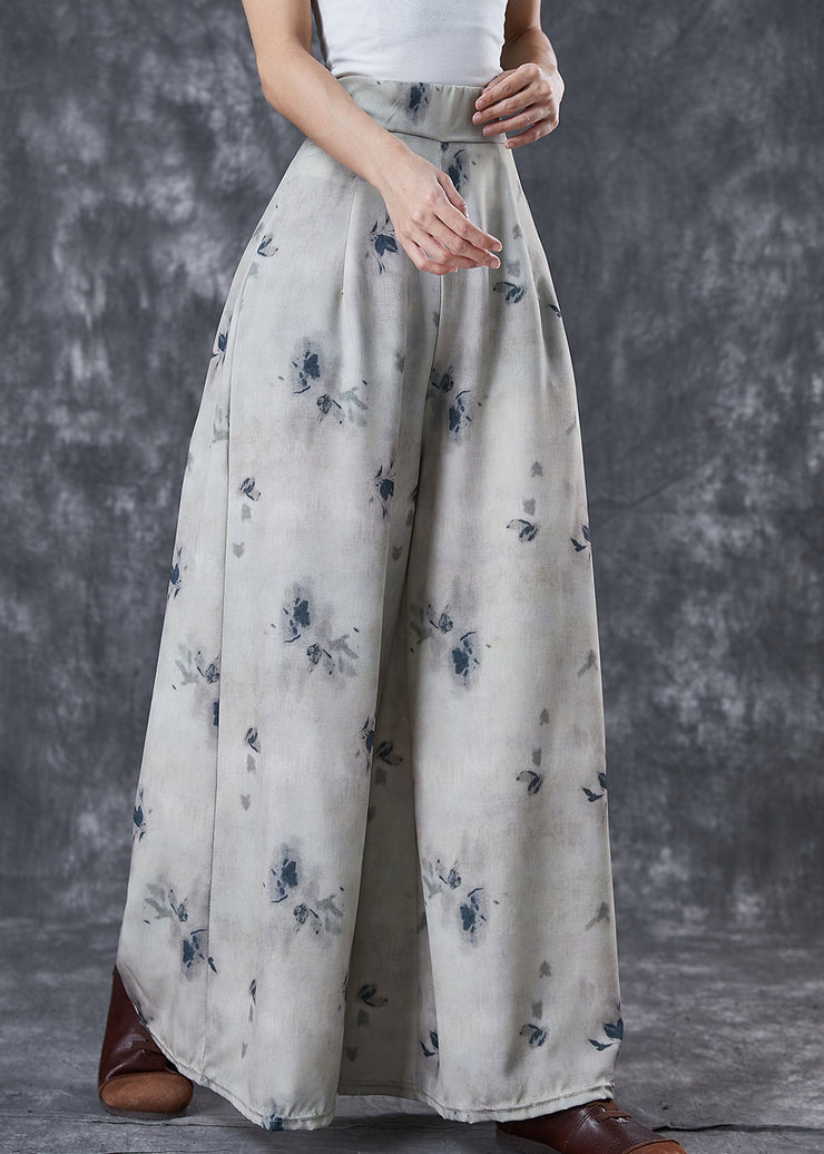 Modern Elastic Waist Tie Dye Cotton Wide Leg Pants Fall