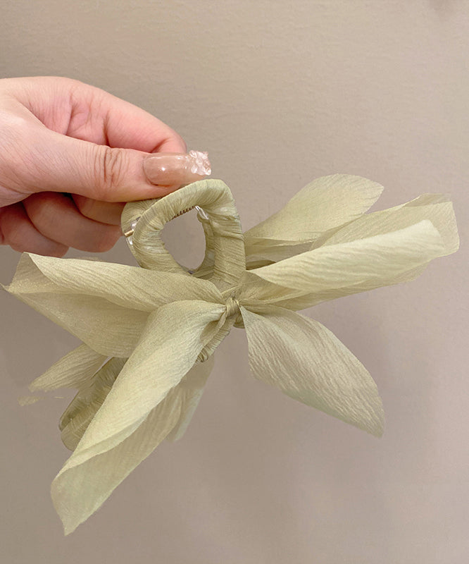 Modern Light Green Plastics Cloth Bow Hairpin