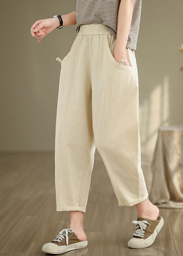 Modern Milk White Oversized Cotton Harem Pants Fall