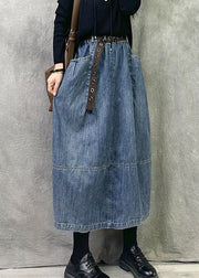 Modern Old Blue Pockets High Waist Denim Skirt Spring