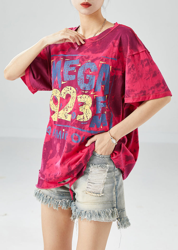 Modern Rose Oversized Tie Dye Cotton Tanks Summer