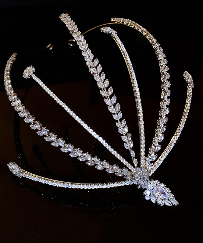 Modern Silk Alloy Zircon Leaf Floral Hairpin