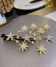 Modern Silk Sterling Silver Zircon Star Hairpin