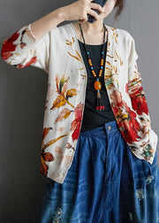 Modern White Oversized Tie Dye Knit Cardigan Winter