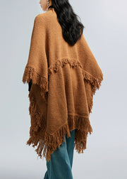 New Autumn And Winter Thick Fashionable Tassel Pocket Cloak