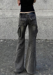 New Black Pockets High Waist Denim Fare Bottoms Fall