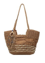 New Casual Khaki Versatile Grass Woven Shoulder Bag