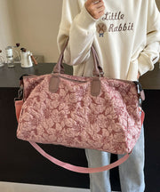 New Chinese Style Pink Embroidered Large Capacity Crossbody Bag