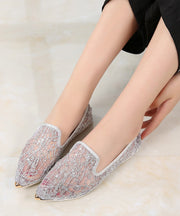 New Fashion Blue Breathable Hollow out Flat Shoes Pointed Toe