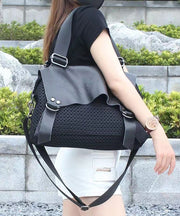 New High-Capacity Casual Black Messenger Bag