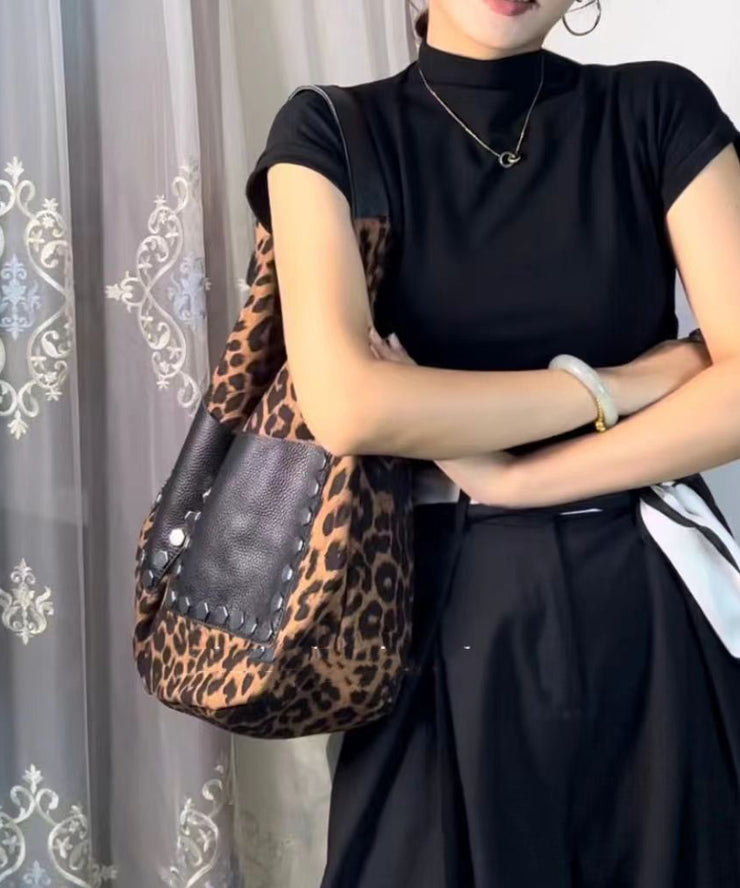 New Leopard Large Capacity Pockets Satchel Bag Handbag