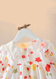 New Red Peter Pan Collar Button Print Cotton Baby Shirts Spring