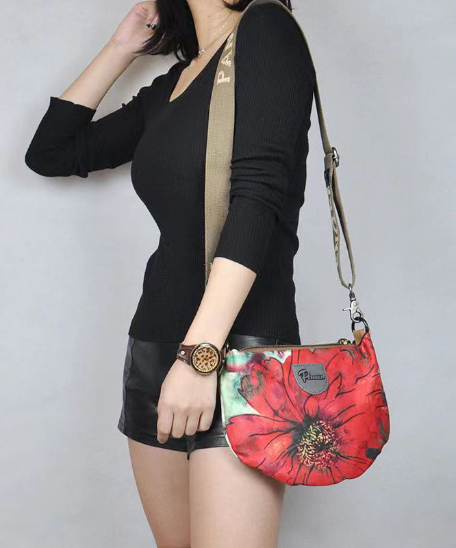 New Retro Red Print Versatile CrossBody Bag