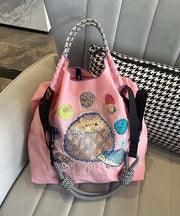 New Style Embroidery Large Capacity Nylon Shopping Bag