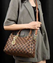 New Versatile Brown Solid Durable Leather Tote Handbag