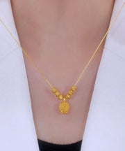 Novelty Gold Stainless Steel Alloy Durian Pendant Necklace