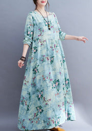 Plus Size Retro Floral Printed Dress Summer