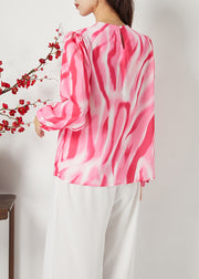 Organic Red Oversized Tie Dye Chiffon Shirt Spring