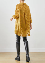 Organic Yellow Oversized Spandex Shirt Top Fall