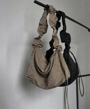 Original Design Khaki Drawstring Large Capacity Satchel Bag Handbag