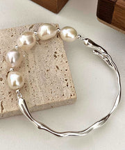 Original Design White Sterling Silver Pearl Bracelet