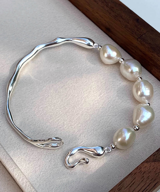 Original Design White Sterling Silver Pearl Bracelet