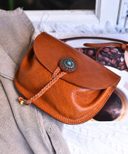 Original Handmade Brown Calf Leather Messenger Bag