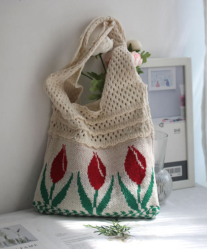 Original Hollowed Out Jacquard Knitted Shoulder Bag