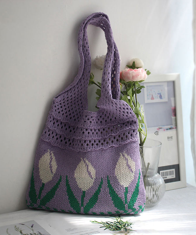 Original Hollowed Out Jacquard Knitted Shoulder Bag