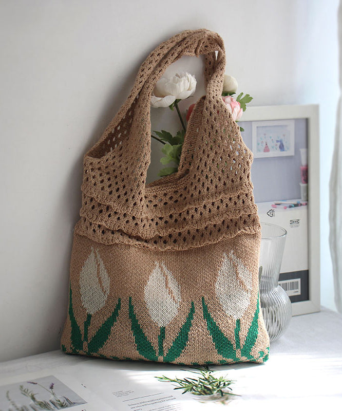 Original Hollowed Out Jacquard Knitted Shoulder Bag