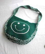 Original Orange Smiling Face Knitted Messenger Bag